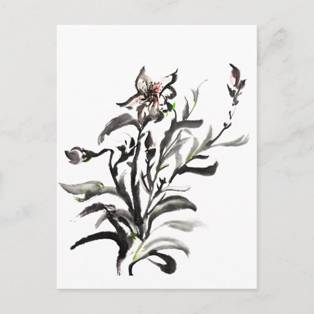 Carte Postale fleurs traditionnelles chinoises (Devant)