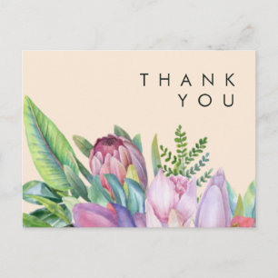 Carte Postale Fleurs tropicales colorées Merci pour un mariage