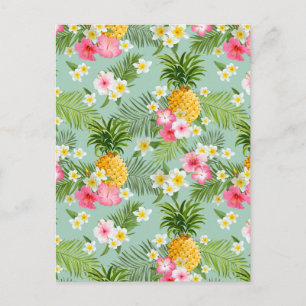 Carte Postale Fleurs tropicales et ananas