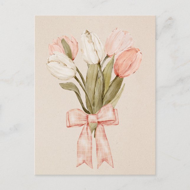 Carte Postale Fleurs tulipes pastel (Devant)