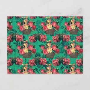 Carte Postale Fleurs victoriennes vintages