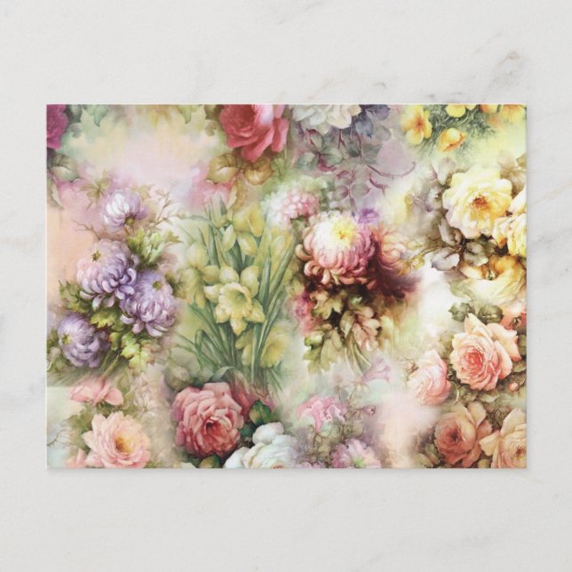 Carte Postale Fleurs vintages (Devant)