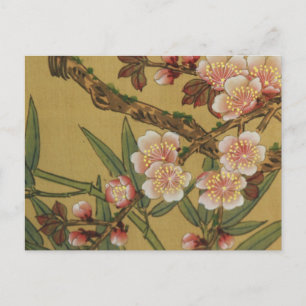 Carte Postale Fleurs vintages de cerises Fleurs japonaises asiat