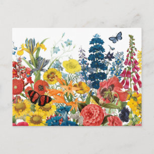 Carte Postale fleurs vintages modernes