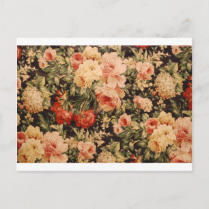 Carte Postale Fleurs vintages texture rose style années 900