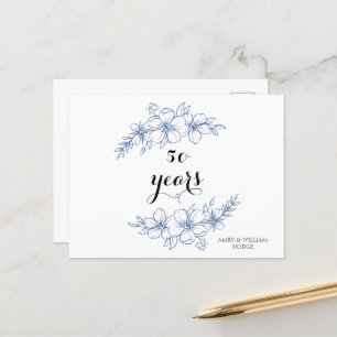 Carte Postale Fleurs violettes de lavande pour 50 ans de mariage