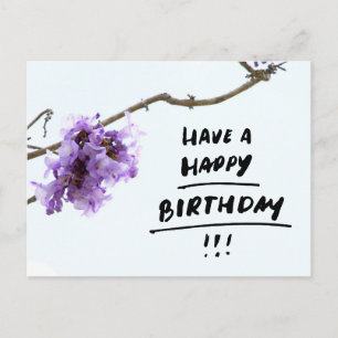 Carte Postale Fleurs violettes Jacaranda Anniversaire