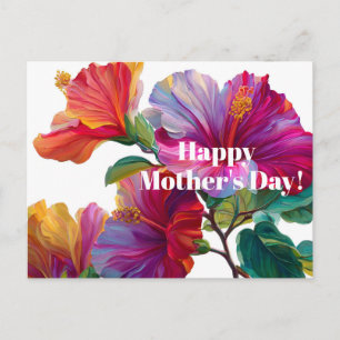 Carte Postale Fleurs Violettes Jolies Fleurs Roses Fête des Mère