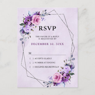 Carte Postale Fleurs violettes Lilac rose vif RSVP