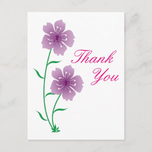 Carte Postale Fleurs violettes Merci