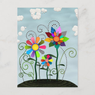 Carte Postale Fleurs Whimsical