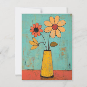Carte Postale Fleurs Whimsy minimalistes No.087