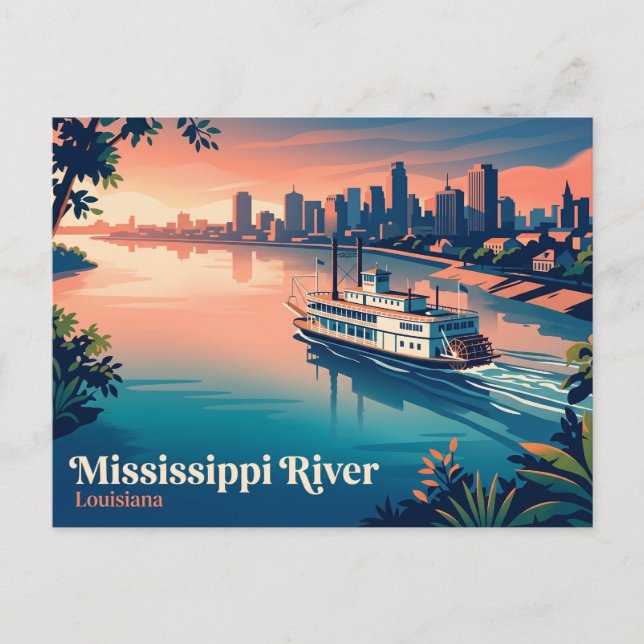 Carte Postale Fleuve Mississippi USA (Devant)