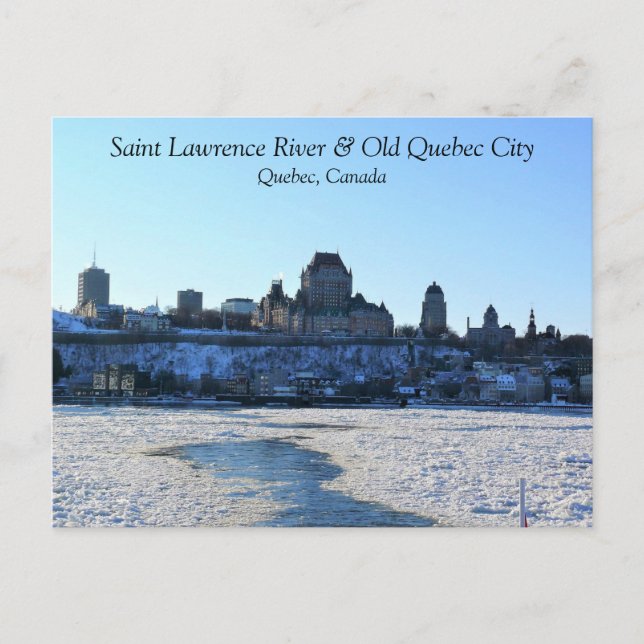 Carte Postale Fleuve Saint-Laurent & Vieux-Québec, Québec (Devant)