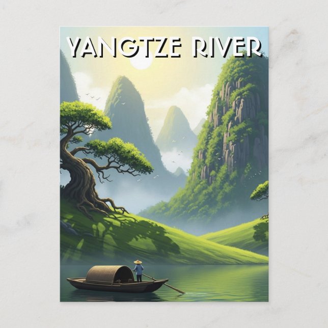Carte Postale Fleuve Yangtze Chine (Devant)