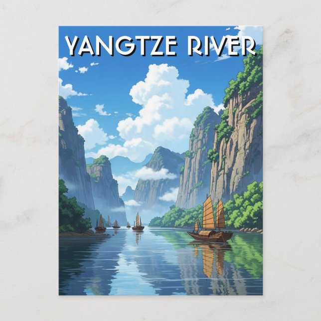 Carte Postale Fleuve Yangtze Chine (Devant)