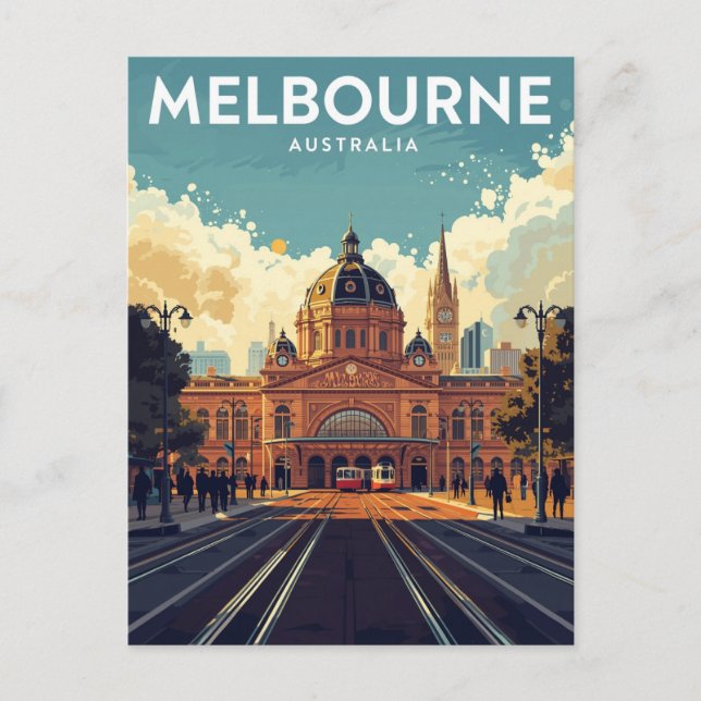 Carte Postale Flinders Street Station Melbourne (Devant)