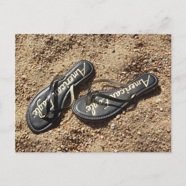 Carte Postale Flip Flops dans le sable (Devant)