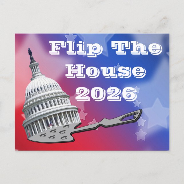Carte Postale Flip The House Vote Blue 2026 (Devant)