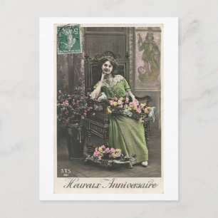 Carte Postale Flirt Français - Belle Portrait Femme