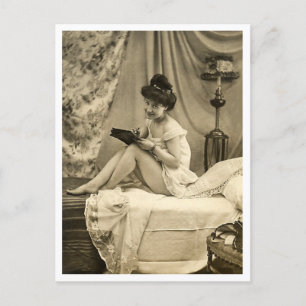 Carte Postale Flirt français - Pinup Vintage