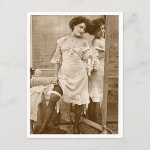 Carte Postale Flirt français - Pinup Vintage