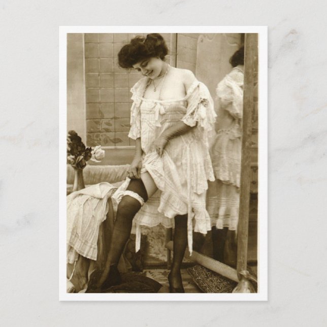 Carte Postale Flirt français - Pinup Vintage (Devant)