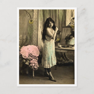 Carte Postale Flirt français - Pinup Vintage