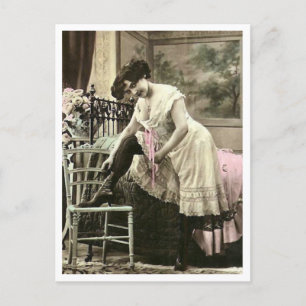 Carte Postale Flirt français - Pinup Vintage