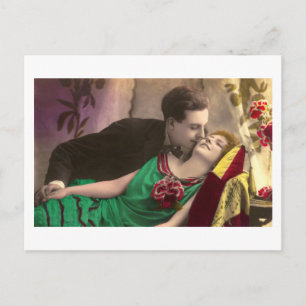 Carte Postale Flirt français - Vintage romantique