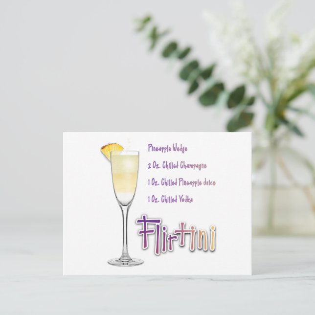 Carte Postale Flirtini Ananas Mimosa Cocktail Rece (Debout devant)