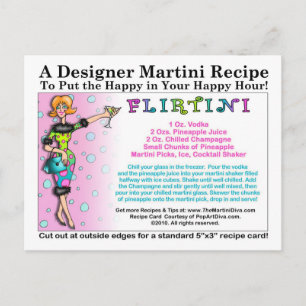 Carte postale Flirtini Martini Recette