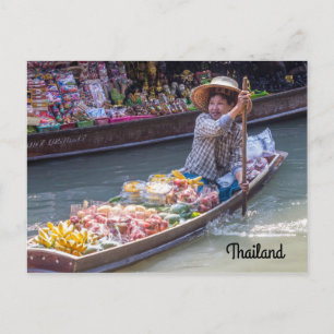 Carte Postale Floating market, Thailand
