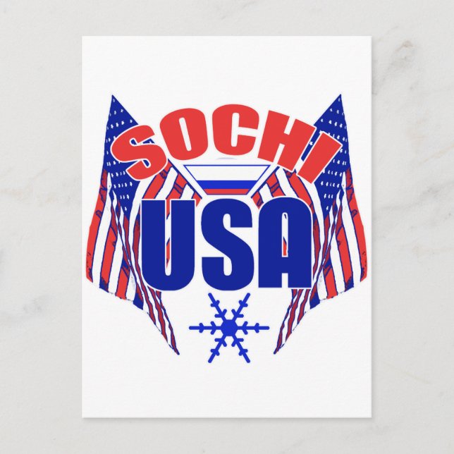 Carte Postale Flocon de neige de Sotchi USA (Devant)