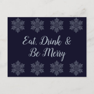 Carte Postale Flocon de neige en argent orange