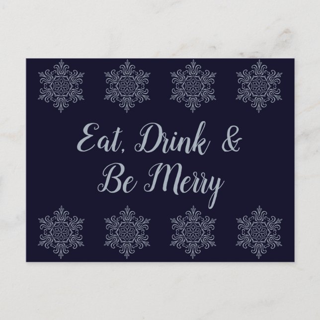 Carte Postale Flocon de neige en argent orange (Devant)