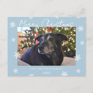 Carte Postale Flocon de neige Joyeux Noël Photo de famille Fêtes