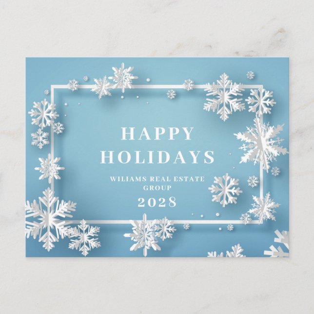Carte Postale Flocon de neige moderne Arbre de Noël Accueil d'en (Devant)