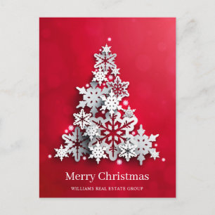 Carte Postale Flocon de neige moderne Arbre de Noël Accueil d'en