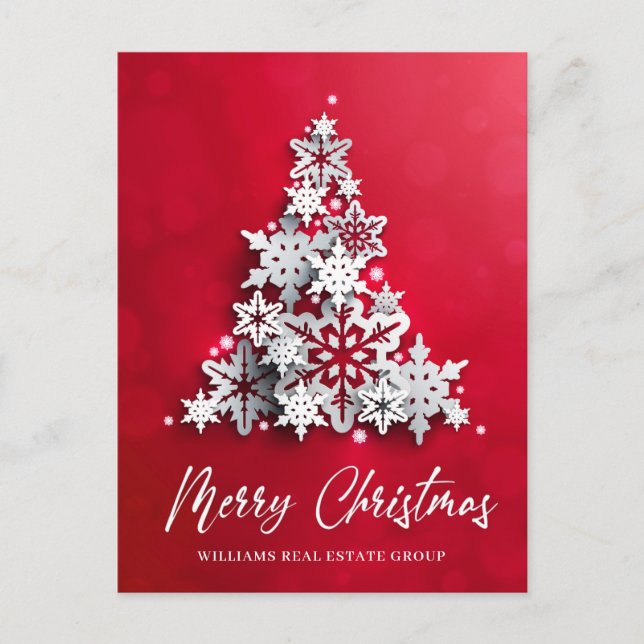 Carte Postale Flocon de neige moderne Arbre de Noël Accueil d'en (Devant)