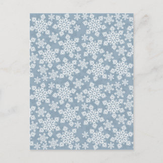 Carte Postale flocons blancs sur bleu