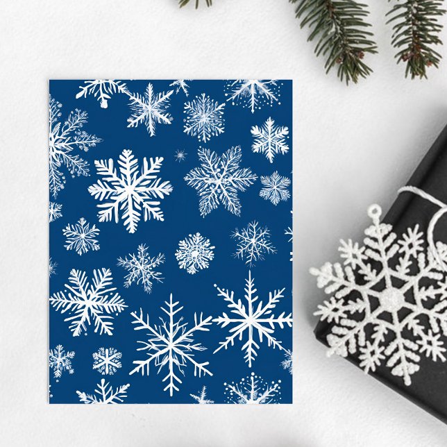 Carte Postale Flocons de neige bleus d'hiver (Créateur téléchargé)