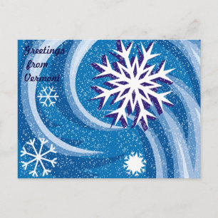 Carte Postale Flocons de neige dans le vent -
