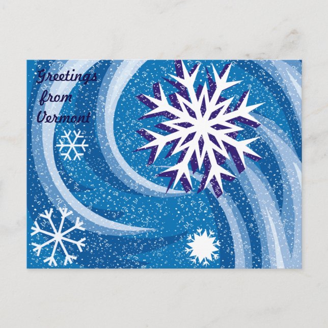 Carte Postale Flocons de neige dans le vent - (Devant)