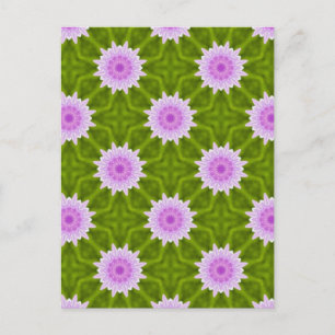 Carte Postale Flocons de neige roses