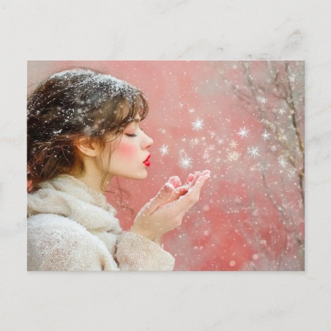 Carte Postale Flocons de neige soufflés (Devant)
