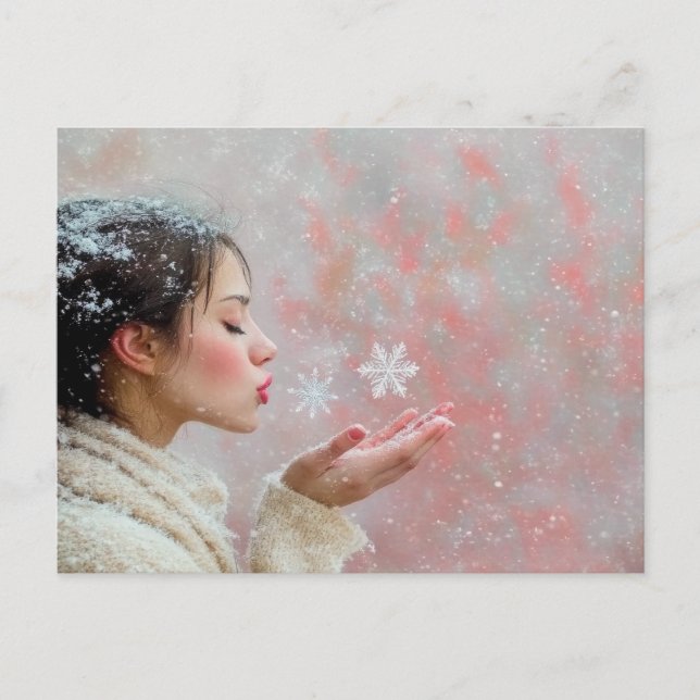 Carte Postale Flocons de neige soufflés (Devant)