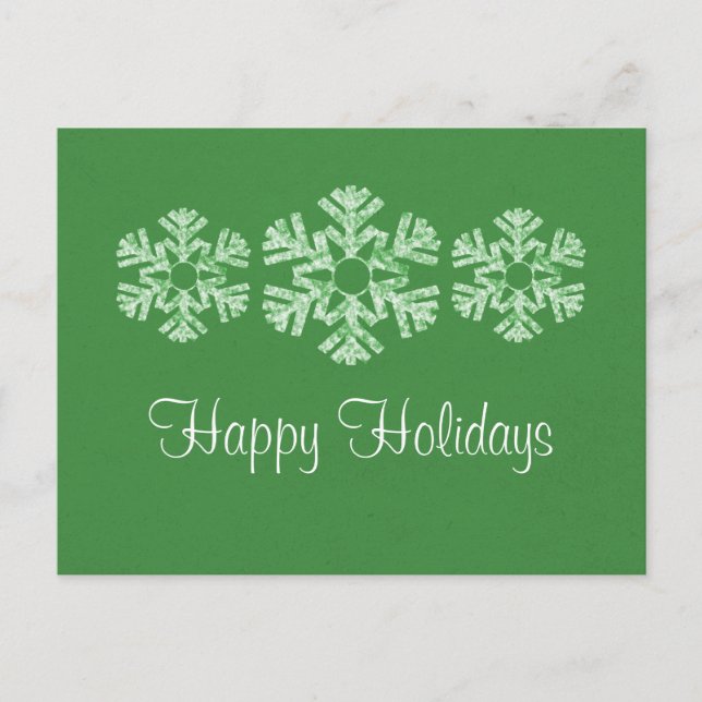 Carte postale Flocs de neige de vacances, vert (Devant)
