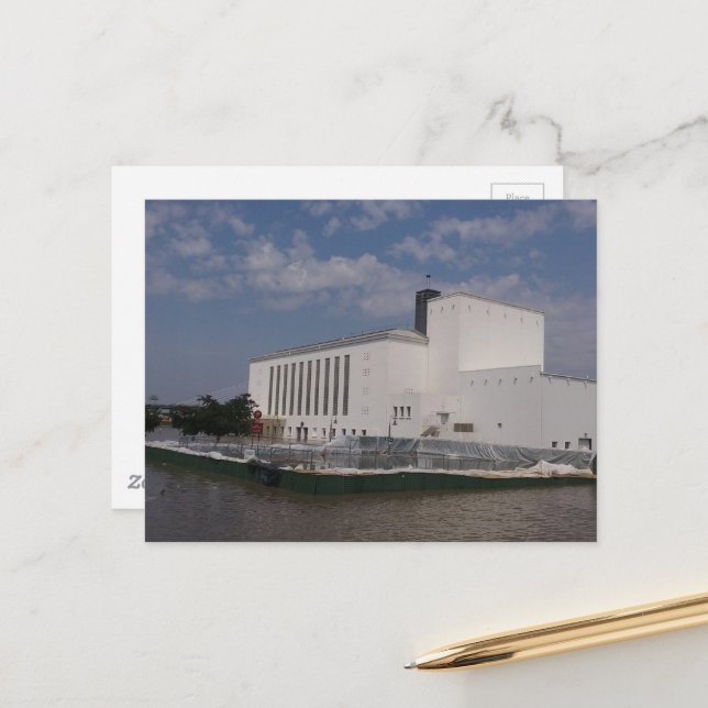 Carte Postale floodwaters in Burlington, Iowa broken barricades (Devant/Arrière en situation)
