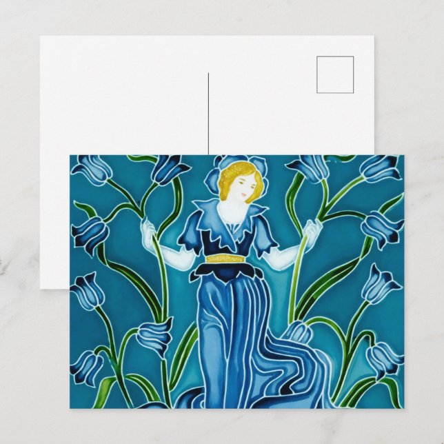 Carte Postale Flora Art Nouveau de Walter Crane (Devant / Derrière)